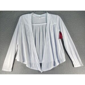 Xhilaration Juniors Cardigan SZ  M  White Open Front Long Sleeve Lightweight NEW